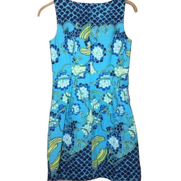Lilly Pulitzer Stephanie Shift Engineered Dress Women's Size 4 Turquoise Koi Pri - Picture 4 of 7